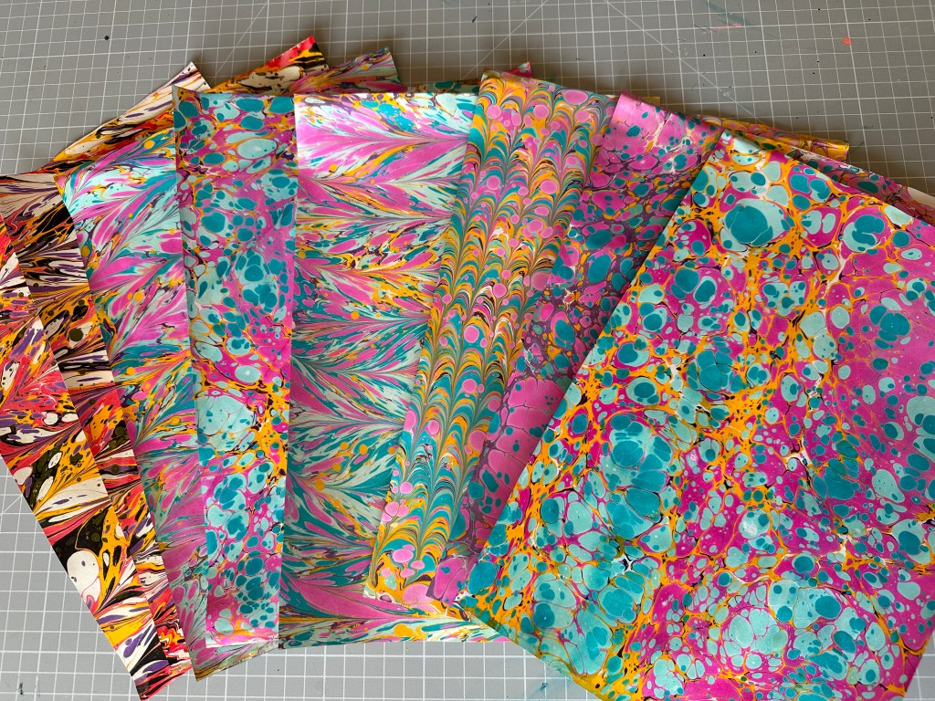 Falling in love with paper & leather&nbsp;marbling